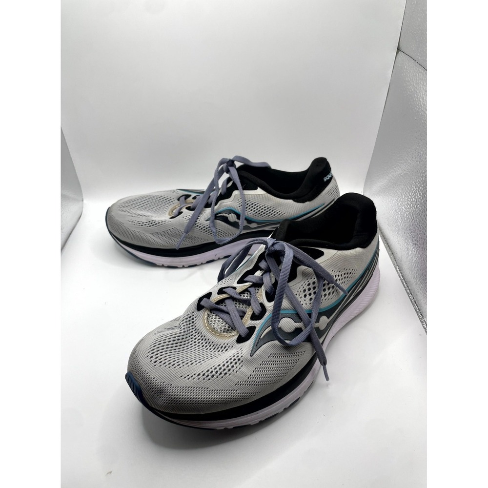 Saucony Ride 14 S20651-35 Men 8 Wide Sneaker Fog Gray Black Storm Running Shoes